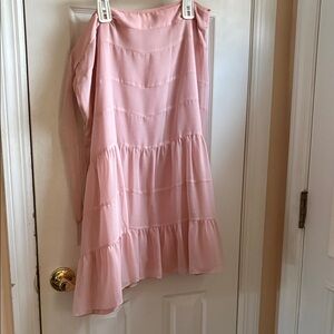 Apt. 9 Blush Pink Tiered High-Low Midi Skirt